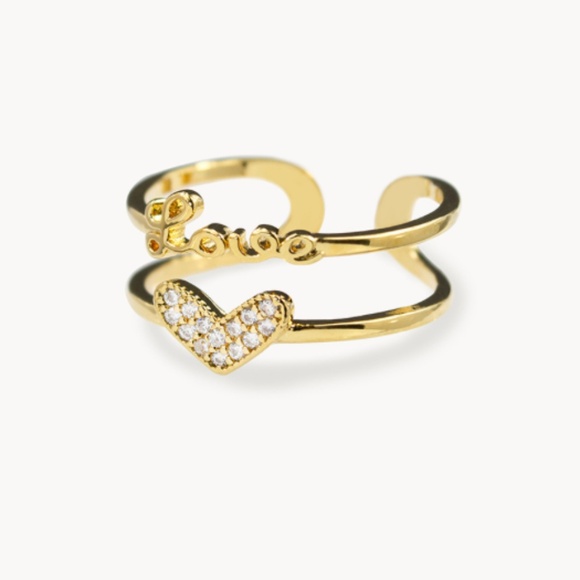 Secret Box New York 14 Karat Gold Dipped Love Letter Ring - Picture 1 of 2
